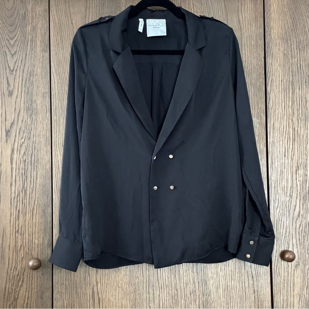 L’Academie black silky blouse